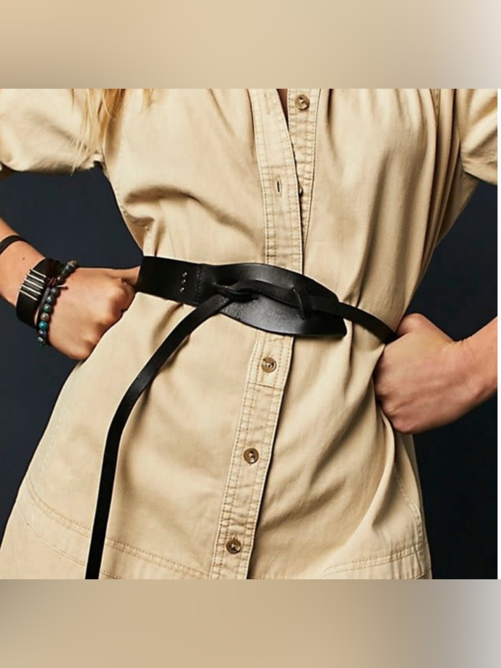 Free People Black Belt Lyra leather S/M